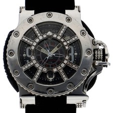 Montre pour homme AQUANAUTIC King Cuda automatique cadran noir diamant caoutc...