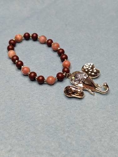 Elephant charm beaded stretch - charm,