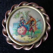 vtg BROCHE décalcomanie sur