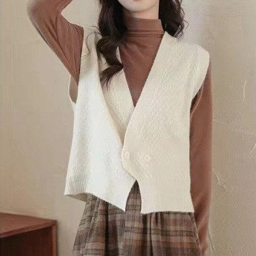 Femme court tricoté - court, gilet