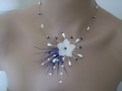 Collier bleu roi marine - collier,
