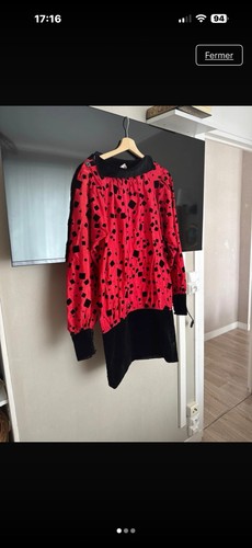 Pull femme rouge - /noir, motif