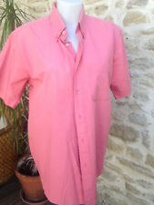 CARLO FILATI chemise homme manche courte coton polyester rose Taille 39 / 40