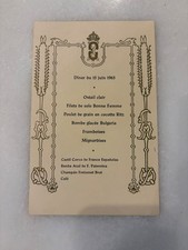 Ancien menu restaurant 1965