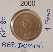 République Dominicaine Monnaie 1 Peso 2000 KM#80