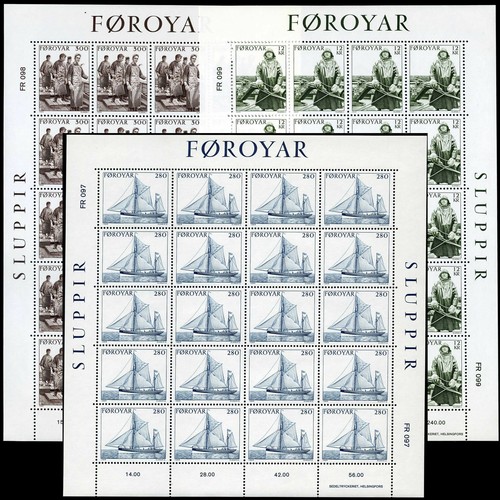 Faroe 112 114 sheets mnh - 112-114, sheets/20,mnh