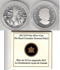 Monnaie Canada 10 Dollars argent La gendarmerie royale 2013