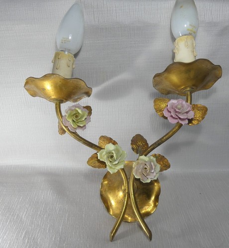 Applique métal doré fleurs - doré,