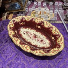 Ancien emaux de longwy grande coupe vide poche faience XXe