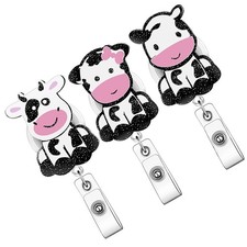  3 Pcs Enrouleur Badge Dérouleur Porte-badge Décoratif Clip De Bobine