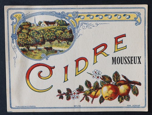 Ancienne étiquette cidre - ancienne,