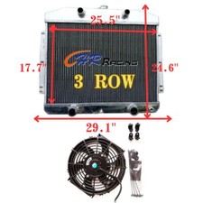 3ROW Aluminum Radiator+Fan for 1949 1950 1951 Mercury WIth Flathead V8 engine MT