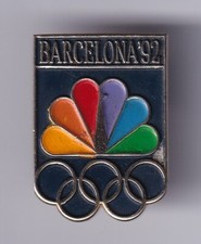 RARE PINS PIN'S .. OLYMPIQUE OLYMPIC BARCELONA 1992 BROADCAST TV NBC USA ~23