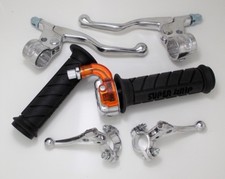 KIT poignée accélérateur gaz + leviers cyclomoteur type mini targa alu