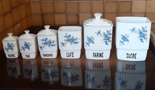 Anciens lot de pots à épices, 6 pots, 4 couvercles