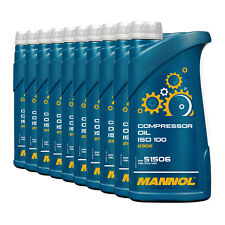 10 (10X1) Litres D'Huile De Compresseur MANNOL ISO 100 - DIN 51506 VBL, VCL, VDL
