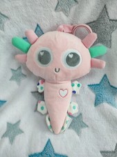 DOUDOU PELUCHE AXOLOTL ANATOLE ROSE VERT ANNEAU PIOU PIOU ET MERVEILLES TBE