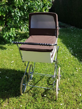 LANDAU+BLOC  POUSSETTE ANNEE 75 MARQUE AUBERT BRUN ET BLANC AVEC NOTICE MONTAGE