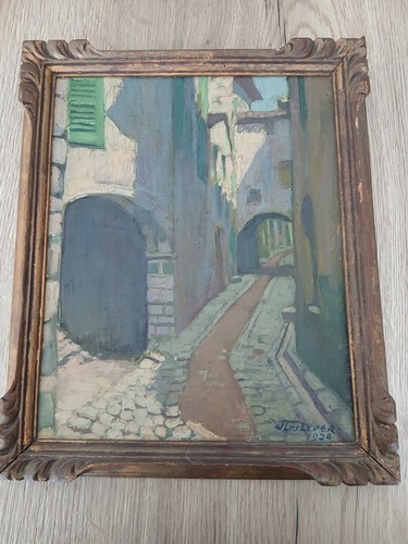 Tableau ancien paysage saint - ancien,