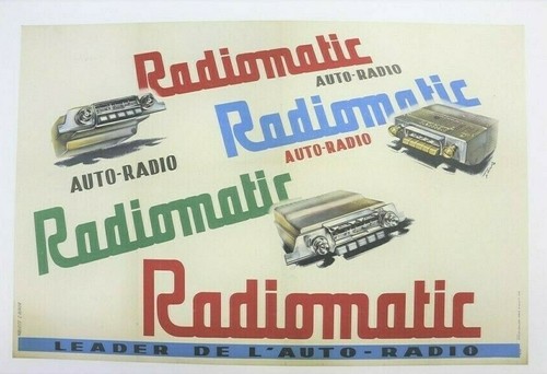 Affiche 1957 radiomatic auto - affiche,