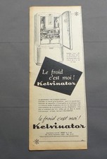PUB PUBLICITE ANCIENNE ADVERT CLIPPING 310517 REFREGERATEUR KELVINATOR LUXE