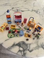 LOT PLAYMOBIL CHAMBRES POUR ENFANTS BEBE JOUETS PARENTS MEUBLES + +
