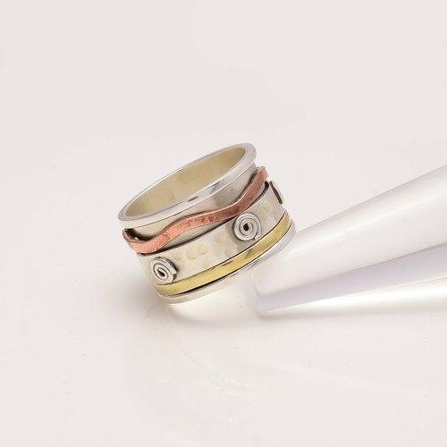 Bague toupie argent - en,