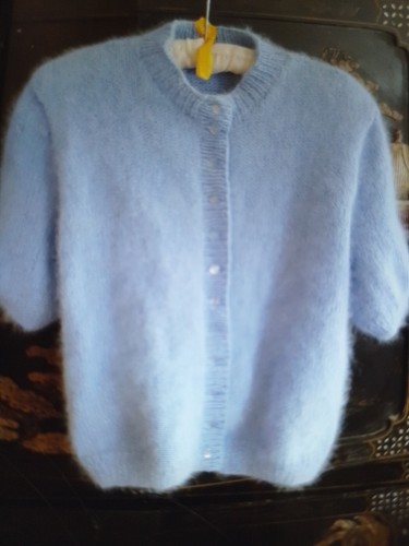 Gilet angora bleu ciel 80 - gilet,