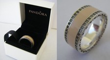 pandora BAGUE Argent MASSIF 925 et émaillée + sertie 8gr TAILLE 56 N°205 ring