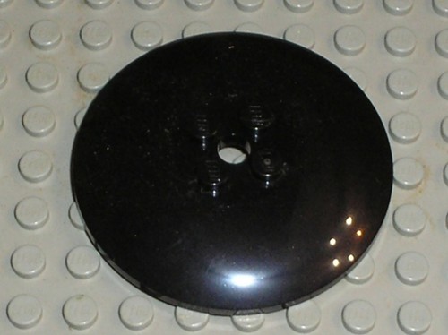 Lego black dish 6x6 ref - black,