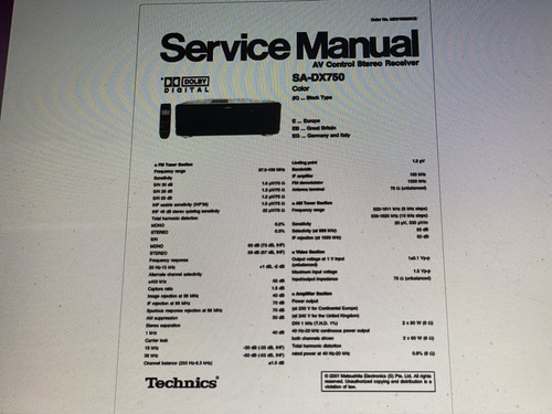 Technics dx750 service - sa-dx750,
