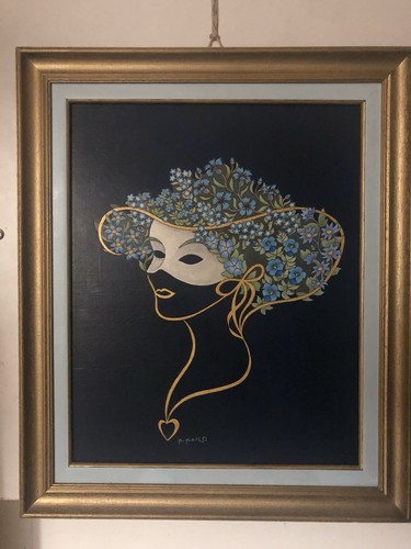 Tableau art déco masque - art,
