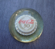 ancienne résine inclusion COCA COLA 50 ème anniversaire BELGIQUE