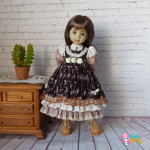 Three layer brown dress for - dress,