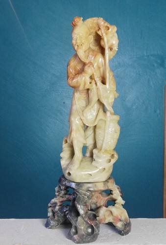 Statuette jade ancienne - en,