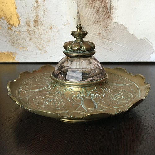 Ancien encrier bronze chimère - encrier,