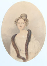 AQUARELLE 1830/40 ELEGANTE à