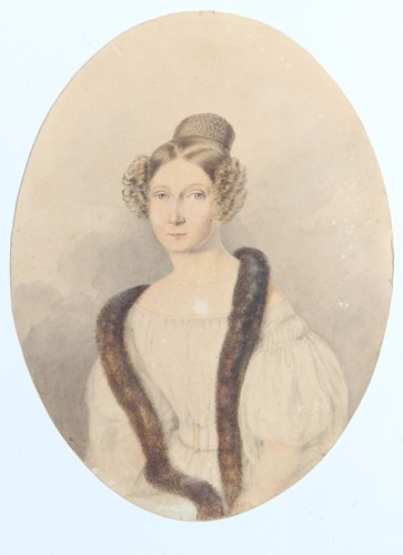 Aquarelle 1830 elegante à - 1830/40,