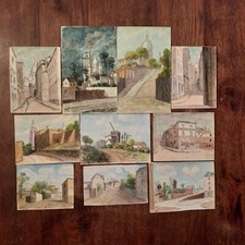Lot 10 Dessin Aquarelle Montmartre Sacre Coeur