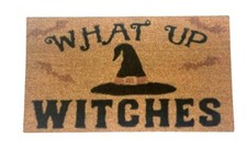 Poupées Maison Porte Tapis “What Dessus Sorcières” Halloween Miniature Entrée