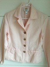 Talbot's Linen Jacket Size 4 Petites light pink Irish Linen Blend lightweight