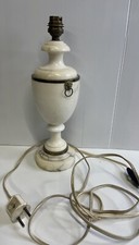 Ancien art déco  très beau pied de lampe en marbre blanc et laiton 32 Cm 2000gr