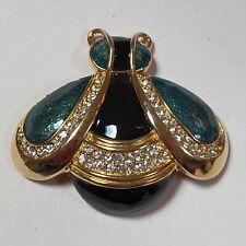 Broche Vintage gros insecte en métal doré et laqué années 80/90