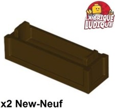 Lego 2x Container coffre box caisse 1x3 x2/3 Top Opening marron foncé 69066  NEW