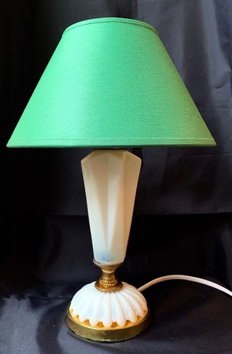 Lampe ancienne pied opaline - lampe, :