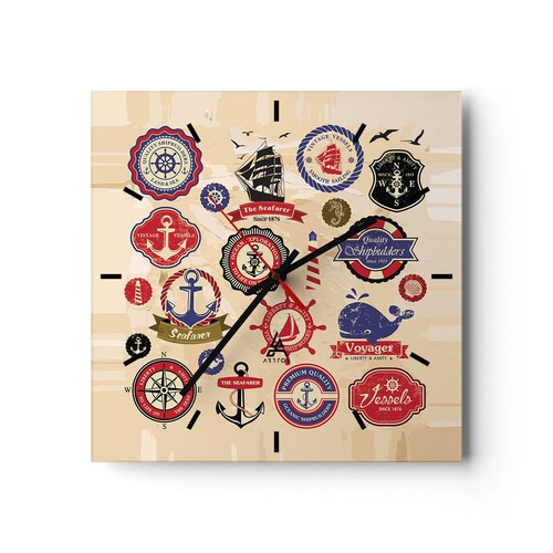 Horloge murale verre - horloge, en