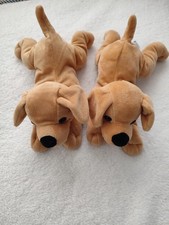 lot de 2 Doudou Peluche chien marron Nicotoy Simba allongé 25 cm
