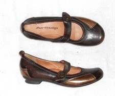 AIR STEP escarpins cuir brun foncé & doré P 37½ TBE