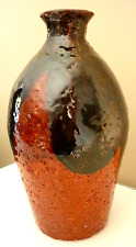 SUPERBE VASE CERAMIQUE, TERRE CUITE CHAMOTTEE, EMAILLEE, SIGNATURE A IDENTIFIER