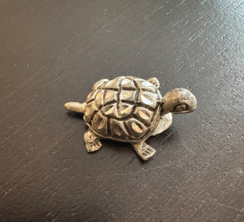 Miniature signed pewter - pewter, turtle